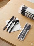 Black HD Cutlery Set (NAP+SBL+FBL+KBL+TP) [P:1pkt]