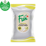 Fun® Plastic Lite White Forks 6.5in [50pcs x 1pkt]