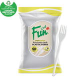 Fun® Plastic Lite White Forks 6.5in [50pcs x 1pkt]