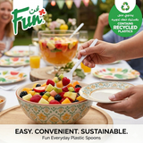 Fun® Plastic Lite White Plastic Spoons 6.5in [50pcs x 1pkt]