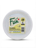 Fun® Plastic White Plates 15, 18 and 22cm