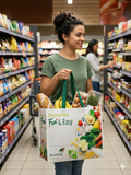 Green Track Reusable Bag 45*35*20cm 80g+25g PP non-woven with Handle Medium (Pack of 1)