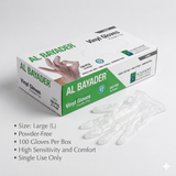 Powder Free Disposable Vinyl Gloves  - Large [P:100pcsx1pkt]