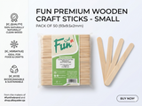 Fun® Wooden Ice Cream Stick 93x9.5x2mm - Small [P:50pcsx1pkt]