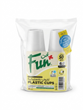 Fun® Plastic White Cup 6oz PP [50pcs x 1pkt]
