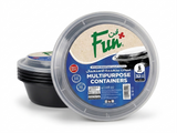 Fun Multipurpose Round Containers 32oz with Lids [5pcs x 1pkt]