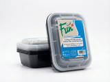 Fun® Microwavable Black Rectangular Containers with Clear Lids 12oz [5pcs x 1pkt]