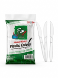 Fun® Heavy-Duty Clear Plastic Knives [P:50pcs x 1pkt]