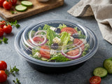 Fun® Black Round Microwavable Container 24oz - w/Lid [P:5pcsx1pkt]