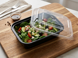 Fun® Microwavable Black Rectangular Containers with Clear Lids 12oz [5pcs x 1pkt]