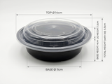 Fun Multipurpose Round Containers 16oz with Lids [5pcs x 1pkt]