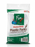 Fun® Heavy-Duty Clear Plastic Forks [P:50pcs x 1pkt]