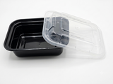 Fun® Microwavable Black Rectangular Containers with Clear Lids 12oz [5pcs x 1pkt]
