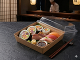 Fun® Kraft Rectangular Sushi Box 130x140mm [P:5pcsx1pkt]