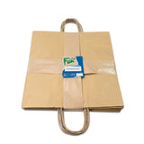Fun® Brown Carry Bags with Twisted Handle 35x34x17cm [10pcs x 1pkt]