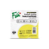 Fun 2-Ply White Table Napkins 25x25cm [100pcs x 1pkt]