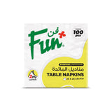 Fun 2-Ply White Table Napkins 25x25cm [100pcs x 1pkt]