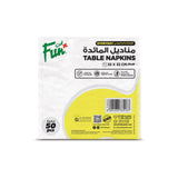 Fun 2-Ply White Table Napkins 33x33cm [50pcs x 1pkt]
