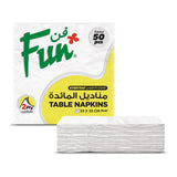 Fun 2-Ply White Table Napkins 33x33cm [50pcs x 1pkt]