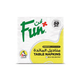 Fun 2-Ply White Table Napkins 33x33cm [50pcs x 1pkt]