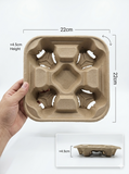 Moulded-Fibre 4-Cups Takeaway Drinks Carrier [P: 1pc]