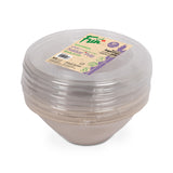 Fun® Sukkar Pulp Bowls 40oz with Lids [10pcs x 1pkt]