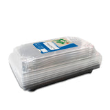 Fun® Black Sushi Containers 216x136x43mm with Lids - with Design [10pcs x 1pkt)