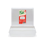 Fun® Plastic Clear Rectangular Containers with Lids 1Kg [5pcs x 1pkt]
