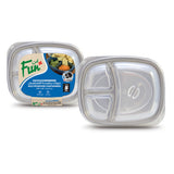 Fun® Hot Multipurpose 3-Comp. Black Containers with Clear Lids [5pcs x 1pkt]
