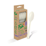 Fun® Sukkar Premium White Spoons in cardboard box 6.7in [18pcs x 1pkt]