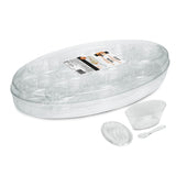 Fun Verrine Crystal Oval Box 420x220x70mm w/10 Dish Cups w/Spoon [P:10pcsx1set]