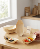 Fun® Wooden Boat Trays 3in [10pcs x 1Pkt]