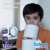 Bcleen® 2-Ply White Compact Toilet Paper Roll 300 Sheets [12rls x 1pkt]