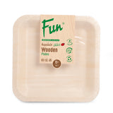 Fun® Wooden Square Plate Poplar 10in [10pcs x 1pkts]