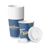 Fun® Ramadan Printed Double Wall Cup With White Hd Plastic Lids 8Oz   Pack Of 10