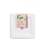 Fun® Biodegradable Moulded-Fibre Square Plate 6x6in Pack of 10