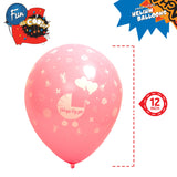 Fun® Helium Balloon 12 Inches - Baby Girl (Arabic) Pack of 20