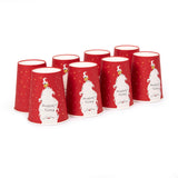 Fun® Paper Cup 9oz - Santa's Hat Pack of 8