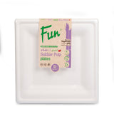 Fun® Biodegradable Moulded-Fibre Square Plate 10x10in Pack of 10